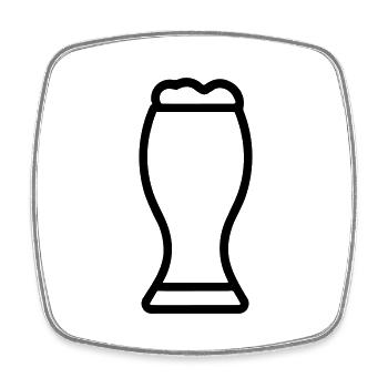 Bier - Viereckiger Kühlschrankmagnet - Weiß - Vorne