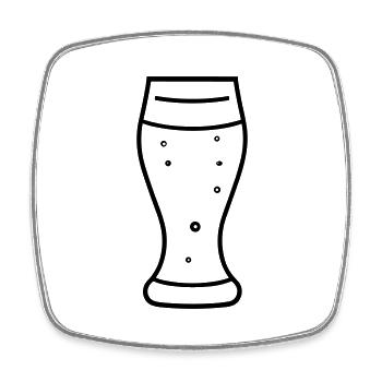 Bier - Viereckiger Kühlschrankmagnet - Weiß - Vorne