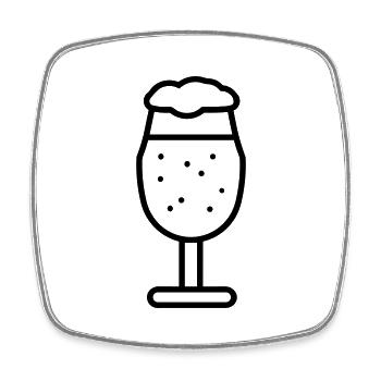 Bier - Viereckiger Kühlschrankmagnet - Weiß - Vorne