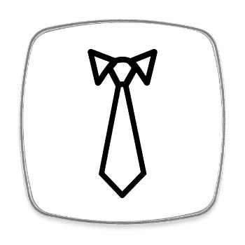 Tie - Square fridge magnet - white - Front