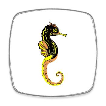 Seahorse 02 - Square fridge magnet - white - Front