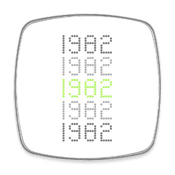 1982 - Viereckiger Kühlschrankmagnet - Weiß - Vorne
