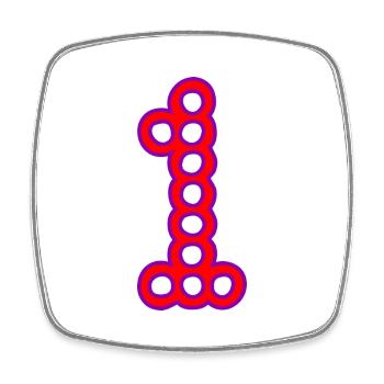 1. 1 year. 1st ANNIVERSARY. 1 YEAR ANNIVERSARY - Square fridge magnet - white - Front