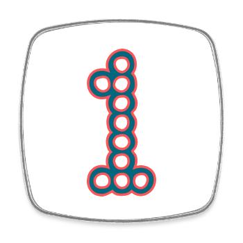 1. 1 year. 1st ANNIVERSARY. 1 YEAR ANNIVERSARY - Square fridge magnet - white - Front