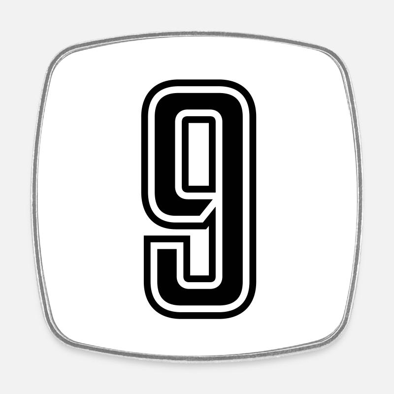 9 - Square fridge magnet - white