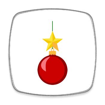 Christmas tree decorations - Square fridge magnet - white - Front