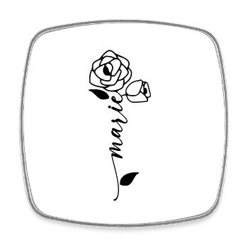 Marie Name Vorname Namensblume - Viereckiger Kühlschrankmagnet - Weiß - Vorne