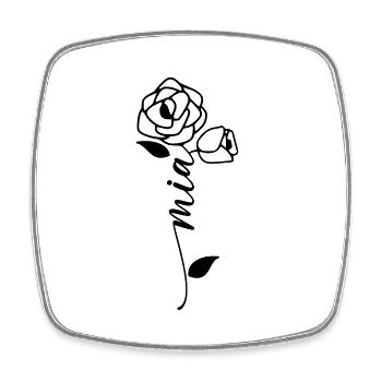Mia Name Vorname Namensblume - Viereckiger Kühlschrankmagnet - Weiß - Vorne