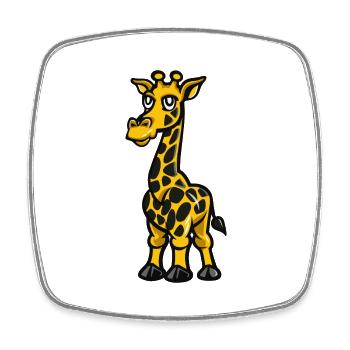 Giraffe Comic - Viereckiger Kühlschrankmagnet - Weiß - Vorne