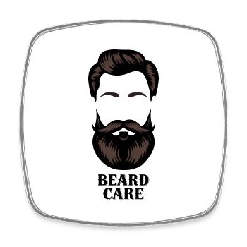 SOIN DE LA BARBE - Magnet carré - blanc - Devant