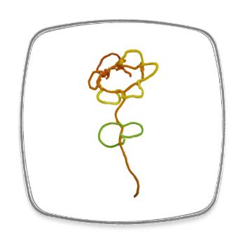 Leas Flower - Viereckiger Kühlschrankmagnet - Weiß - Vorne