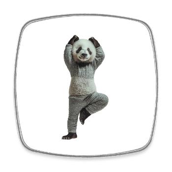 Panda - Viereckiger Kühlschrankmagnet - Weiß - Vorne