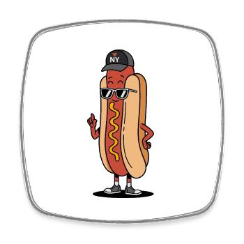 New York Hot Dog Attitude - Square fridge magnet - white - Front