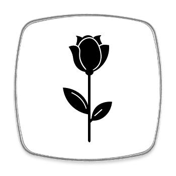 Rosa Blume - Viereckiger Kühlschrankmagnet - Weiß - Vorne
