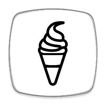 Eis - Viereckiger Kühlschrankmagnet - Weiß - Vorne