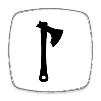 axe - Square fridge magnet - white - Front