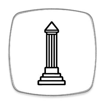 Obelisk - Viereckiger Kühlschrankmagnet - Weiß - Vorne