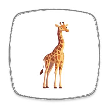 Girafe - Magnet carré - blanc - Devant