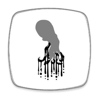 Tentakel Oktopus Tinte Tropfen Graffiti Spray Cool - Viereckiger Kühlschrankmagnet - Weiß - Vorne