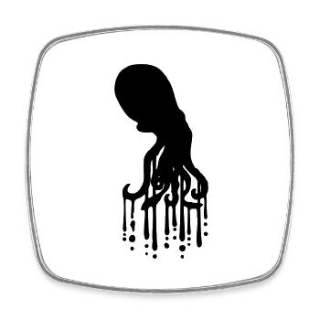 Tentakel Oktopus Tinte Tropfen Graffiti Spray Cool - Viereckiger Kühlschrankmagnet - Weiß - Vorne