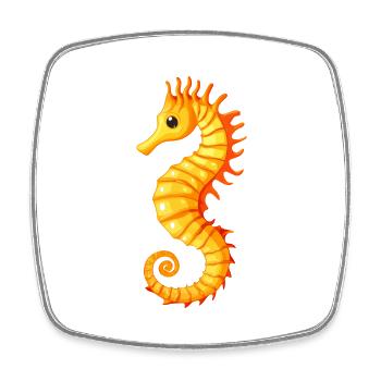 Sea horse - Square fridge magnet - white - Front