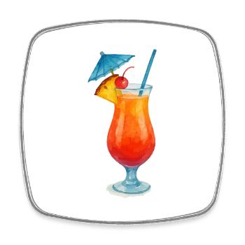 cocktail - Square fridge magnet - white - Front