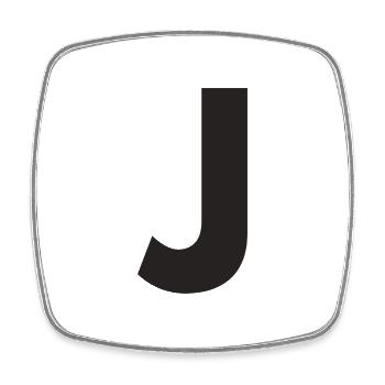 J - Square fridge magnet - white - Front