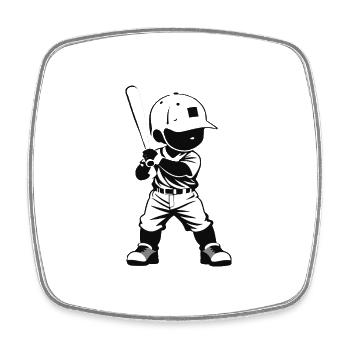 Baseball Boy - Sport Design - Viereckiger Kühlschrankmagnet - Weiß - Vorne