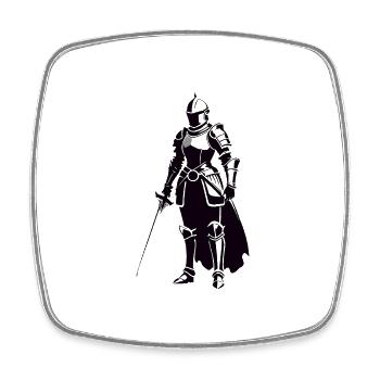 Ritter - Mittelalter Design - Viereckiger Kühlschrankmagnet - Weiß - Vorne