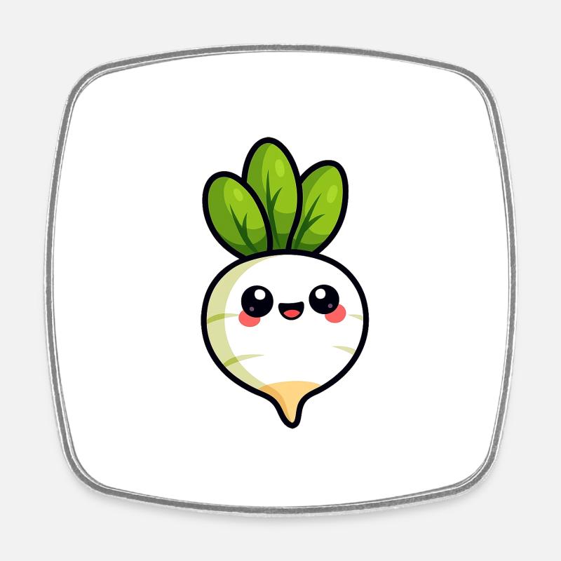 Radish / Vegetables - Square fridge magnet - white