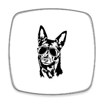 Australian Kelpie Cool Dog Portrait Wilsigns - Square fridge magnet - white - Front