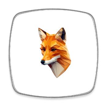 FOX - Viereckiger Kühlschrankmagnet - Weiß - Vorne