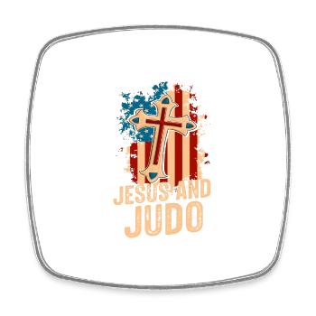 Jésus et le judo - Magnet carré - blanc - Devant