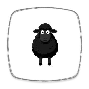 Black Sheep Sheep Gift Farmer - Square fridge magnet - white - Front