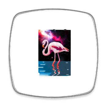 Flamingo Galaxy Idée cadeau A.I. Art - Magnet carré - blanc - Devant
