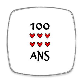 100. 100 YEARS. 100th ANNIVERSARY. 100 BIRTHDAY - Square fridge magnet - white - Front