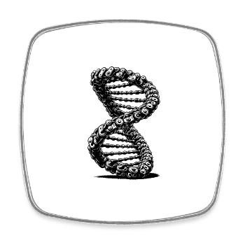 Möbius Loop Curved Chains DNA - Square fridge magnet - white - Front