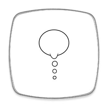 Thought Bubble Design - Square fridge magnet - white - Front
