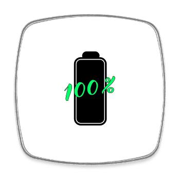Battery has 100% full energy - Square fridge magnet - white - Front