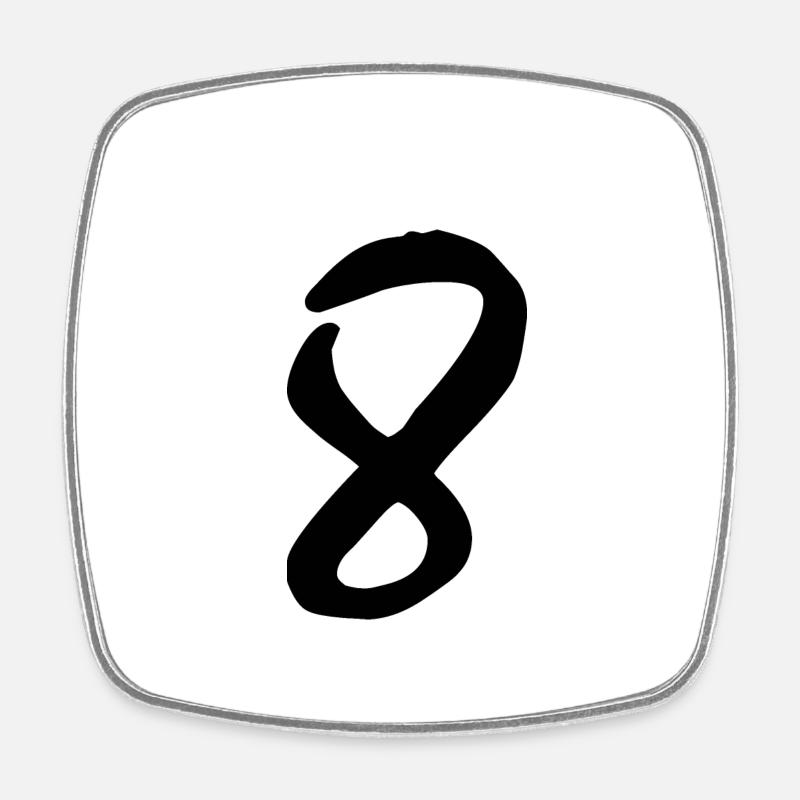 8 - Viereckiger Kühlschrankmagnet - Weiß
