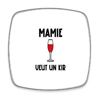 mamie veut un kir - Magnet carré - blanc - Devant