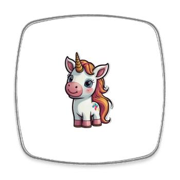 Licorne de dessin animé - Magnet carré - blanc - Devant