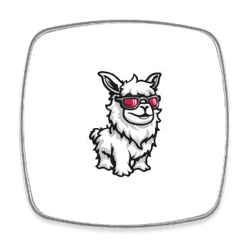 Alpaka Llama Cool Tier - Viereckiger Kühlschrankmagnet - Weiß - Vorne