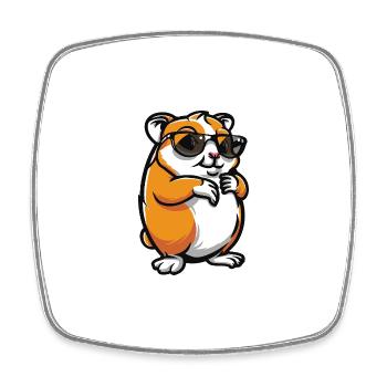 Hamster Cool Animal - Square fridge magnet - white - Front