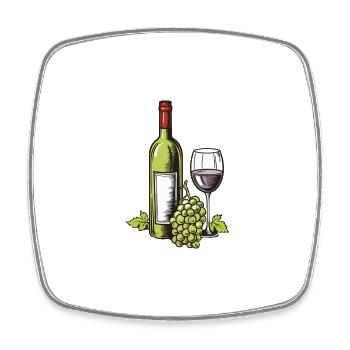 Wine Glass Grapes Wine - Square fridge magnet - white - Front