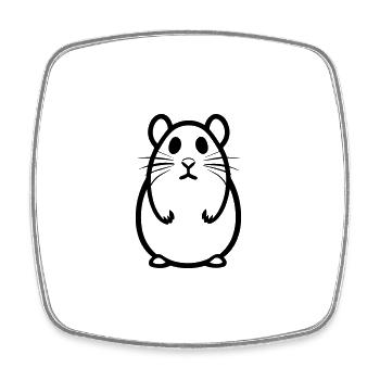 Hamster - Viereckiger Kühlschrankmagnet - Weiß - Vorne