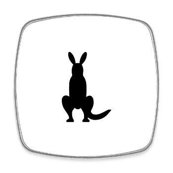 kangaroo - Square fridge magnet - white - Front