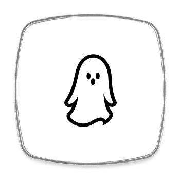 Ghost - Square fridge magnet - white - Front
