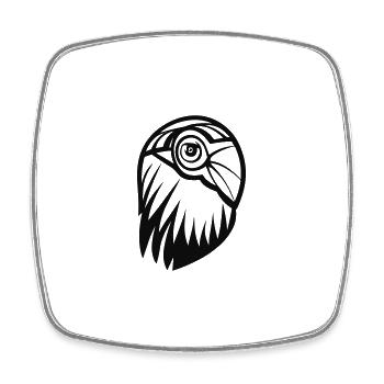 Parrot - Square fridge magnet - white - Front