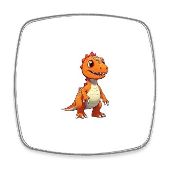 Dinosaure mignon - Magnet carré - blanc - Devant